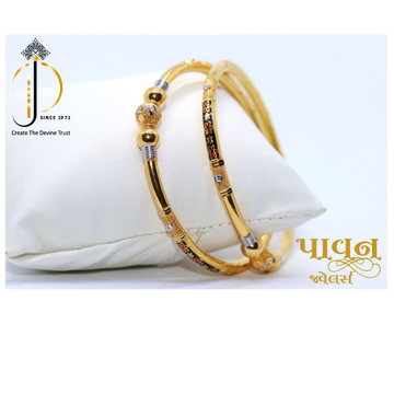 22KT / 916 Gold Plain Round casual Ware Bangles Fo... by 