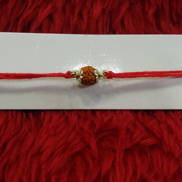 Silver Rakhi Bracelet Single Rudraaksh by 