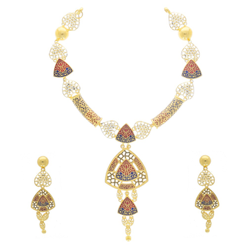 22k turkish pattern gold necklace design
