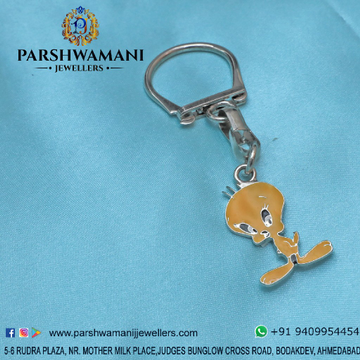 92.5 Sterling Silver Twitty Design Keychain