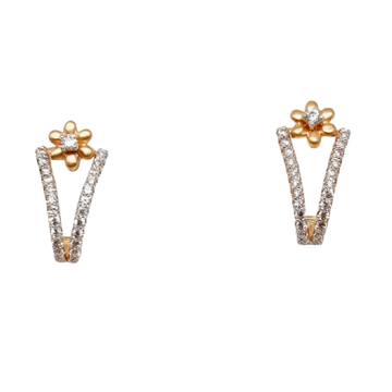18K Rose Gold Flower Shape Modern Earrings MGA - B...
