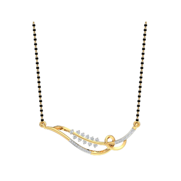 18k gold real diamond designer mangalsutra mga - s...
