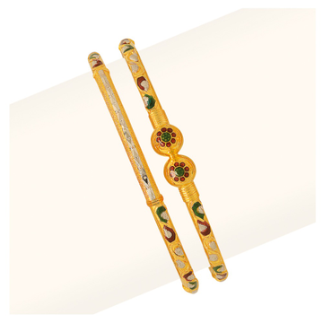 916 Gold Single Pipe Manka Modhiya Copper Kadli RJ... by Ruchit Jewellers