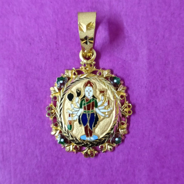 916 gold royal daily wear sadhi ma mina pendant by Saurabh Aricutting