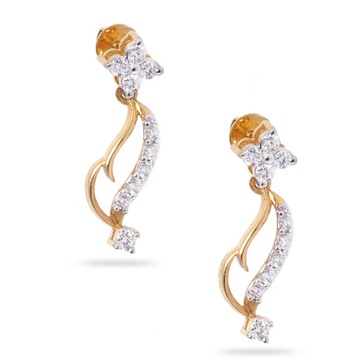 916 Gold New Simple Design Diamond Earring  by 