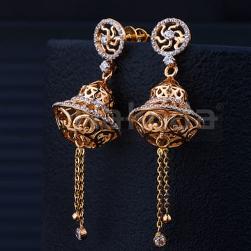 750 Rose Gold Hallmark Delicate Jummar Earring RE3...