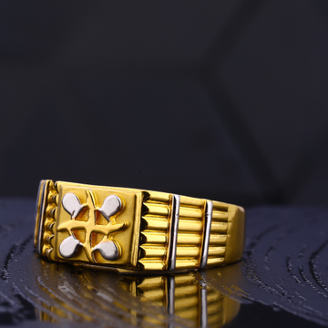 22kt gold men's fancy plain ring mr753