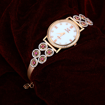 Ladies Rose Gold Cz 18K Watch-RLW61
