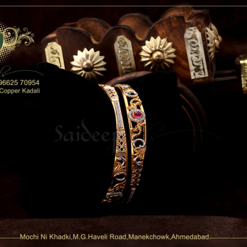 916 Hallmark Kundan Gold Design Bangle  by Saideep Jewels