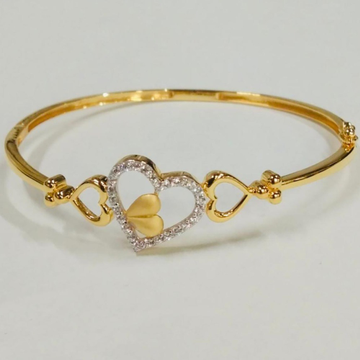916 & 75 Gold Heart Design Bracelet by 
