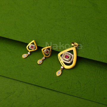 916 Gold CZ Ladies Delicate Pendant Set FPS455
