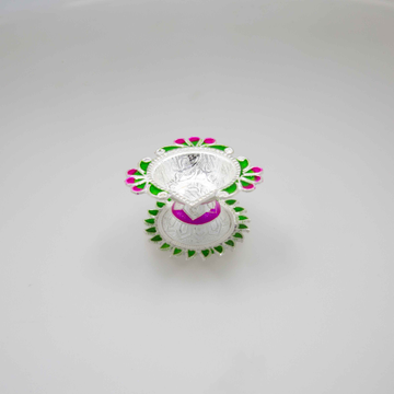 Decorative Silver Diya Design