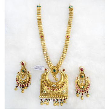916 Gold Antique Bridal Long Necklace Set RHJ-6005