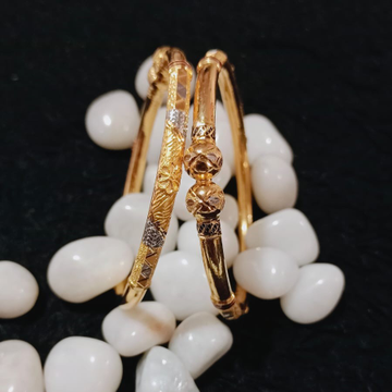22K Gold Ball Pipe Kadali Bangle by 