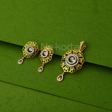 916 Gold Ladies Fancy Pendant Set FPS470