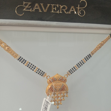 22 k Gold Calcutti Design Mangalsutra by Zaverat Jewels Hub Pvt. Ltd.
