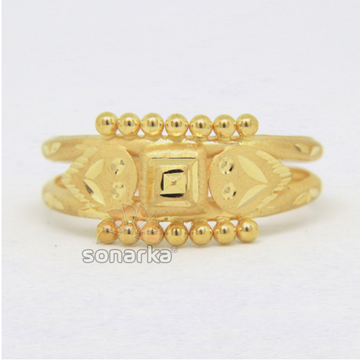 22ct 916 Yellow Gold Ladies Ring Indian Double Pip... by 