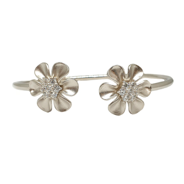 925 Sterling Silver Flower Shaped Designer Bracele...