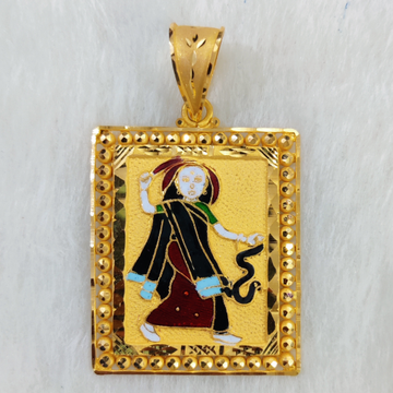 916 Gold Fancy Gent's Mogal Maa Minakari Pendant