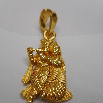 22 kt gold casting Lord radha-krishna pendent by Aaj Gold Palace