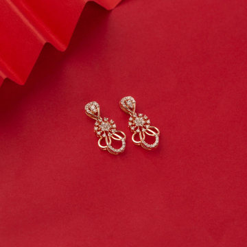 Delightful 14kt rose gold diamond earrings