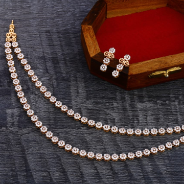 750 Rose Gold Hallmark Delicate Ladies Necklace Se...