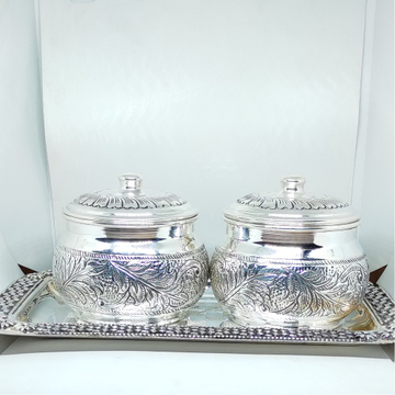 Antique Silver Bowl Set by Rajasthan Jewellers Private Limited