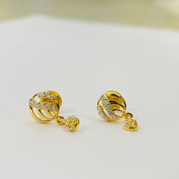 Yellow Gold Daily Wear Modern Earrings by 
