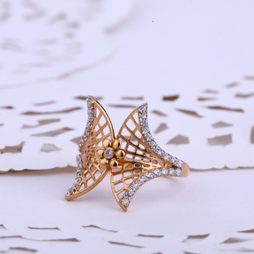 18CT CZ Rose Gold Classic Hallmark Women's ring RL...
