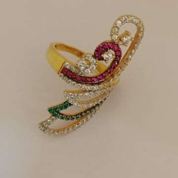916 gold pink and green colour stone fancy ladies... by 