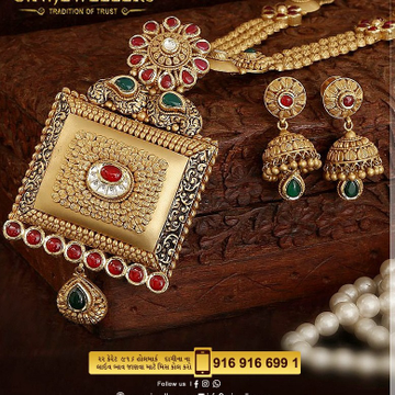 buy online Necklace Set | Jadtar in 22k | jewelegance.com | Gold jewelry  fashion, Bridal jewellery earrings, Gold wedding jewelry