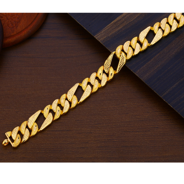 916 Gold Plain Designer Hallmark Men's Bracelet MP...