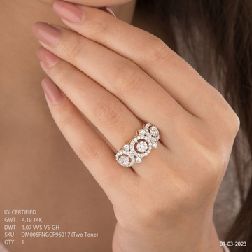 14k Gold Two Tone Diamond Ring For Wedding