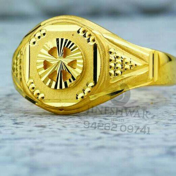 Simple casting Gold Gents Ring 916