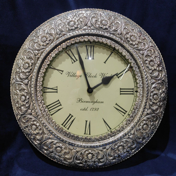 Silver Clock, Vintage Clock, Clock by 