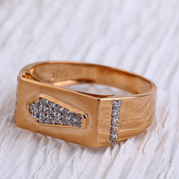 750 Rose Gold Hallmark Delicate  Mens Ring RMR87