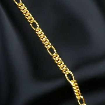 Retailer of 22kt 916 gold plain daily ware chain for men chg1015