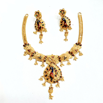 916 gold kalkati necklace set mga - gn002