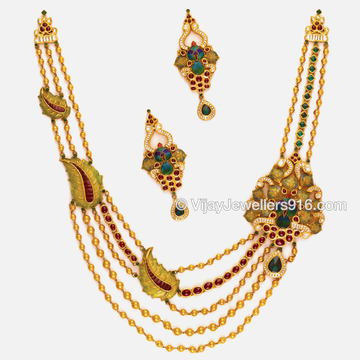 22K / 916 Gold Modern Layered Chain Necklace Set by 