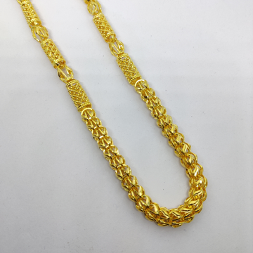 916 Gold Fancy Gent's Hollow Chain
