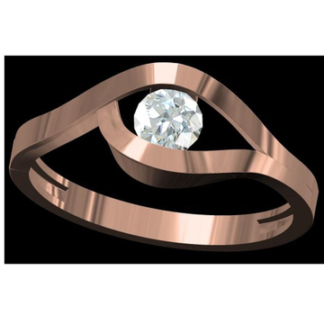 18kt cz rose gold diamond soliter ladies ring