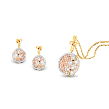 22k gold cz sway pendant set by 