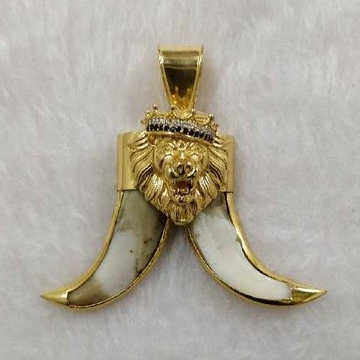 916 Gold Artificial Lion King Vaghnakh Pendant