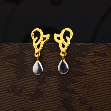 Ladies 916 Gold Designer Plain Earring -LPE209