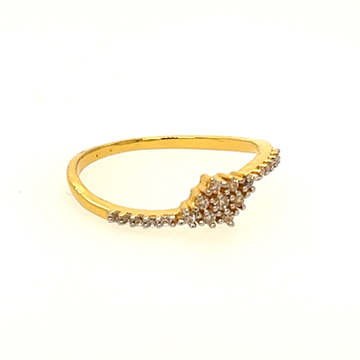 22k Yellow Gold Simple CZ Ring by 