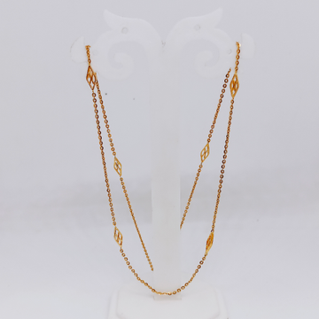 Gold micro enamel chain by Ghunghru Jewellers