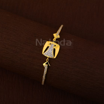 750 Gold CZ Ladies Fancy Kada Bracelet LKB202