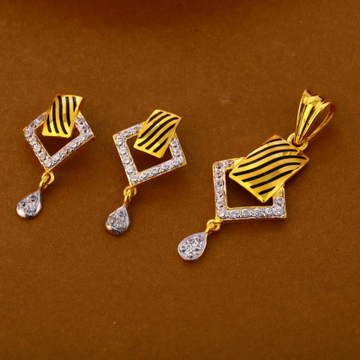 22KT Gold CZ Stylish Ladies Pendant Set FPS284