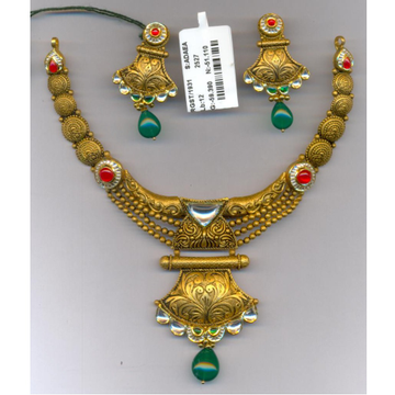 916 Gold Antique Necklace Set GC-N03 by 