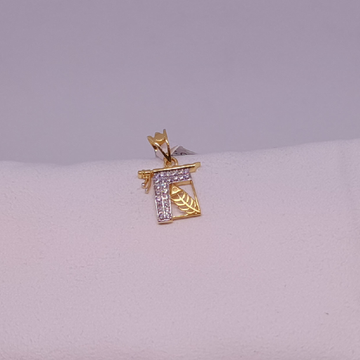 18k gold CZ Unique pendant by Rangila Jewellers